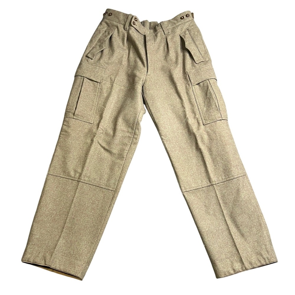 Vintage German Serios Field Pants Mens 35x31 Wool Cargo Military Army Adjustable